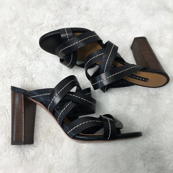 Veronica Beard Womens Black Leather Strappy Sandals Size 38 - Picture 9 of 13